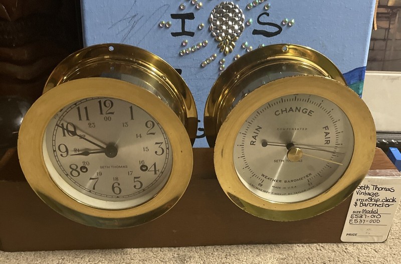 Seth Thomas 1004 Corsair-w E537-000 Clock & Barometer E537-010 W/