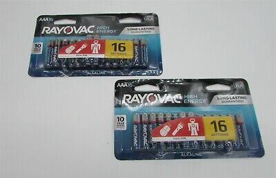 Rayovac AAA Alkaline Batteries 16 pk 02/2028 Lot of 2