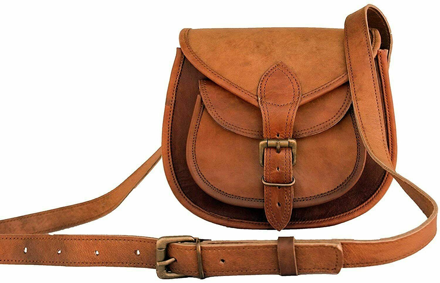 バッグ vintage brown leather design hand bag Vintage Brown Leather Bag With Cross Stitch, Work and Travel