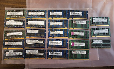 LOT OF 23 sticks of Assorted Brands 2GB PC2 6400 DDR2 800MHz LAPTOP MEMORY Ram