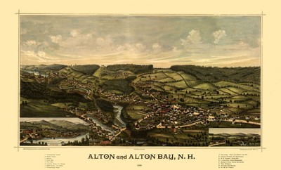 Panoramic View - Alton Alton Falls New Hampshire - Norris 1888 - 38.10 x 23