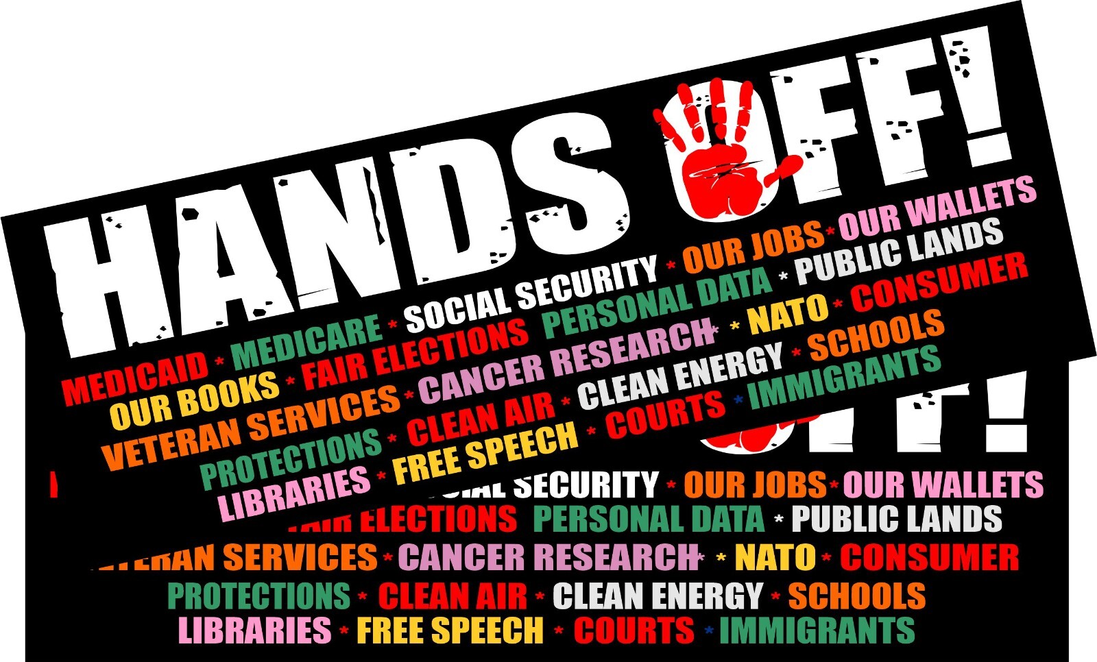 Anti Trump Deca Hands Off Car Magnet, Political Bumper Sticker, Protest Sticker