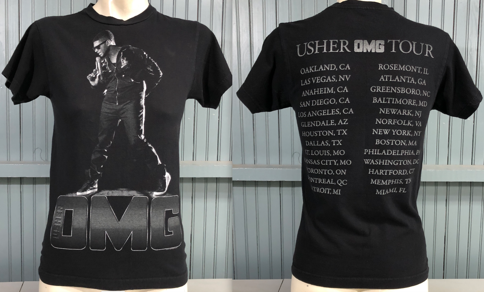 ヴィンテージ Usher OMG Tour 2010 ツアーTシャツ XL 2010 Usher OMG American Concert Tour Coming Soon Rap Tee