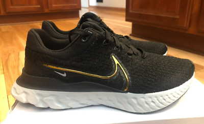 Nike running legend react clearance trainers in black and gold
