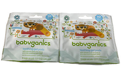 BabyGanics Teething Gel Pods 10 Single-Use Pods (Pack of 2)