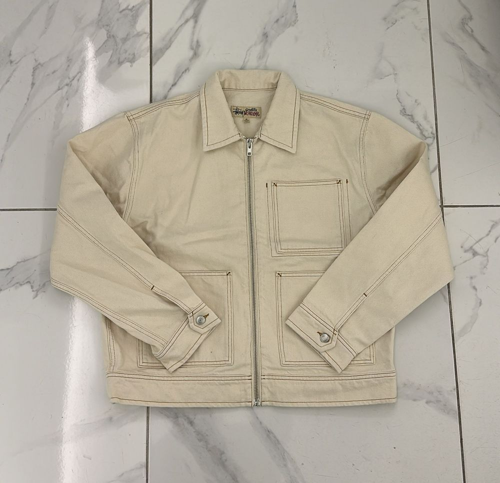 Stussy Zip Work Jacket Denim Natural | eBay Stussy Zip Work Jacket Denim Natural | eBay