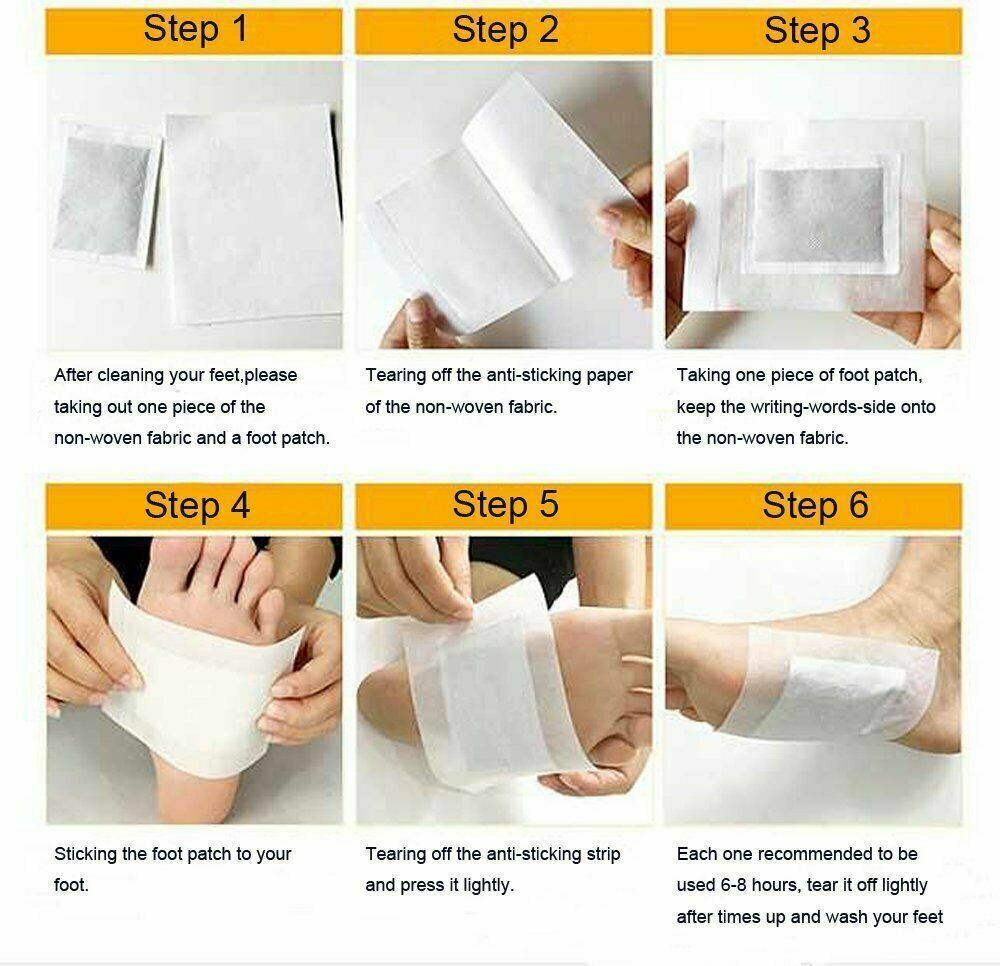 Buy 10 X Detox Foot Patches Pads Body Toxins Feet Slimming Cleansing Herbal UK Patch
