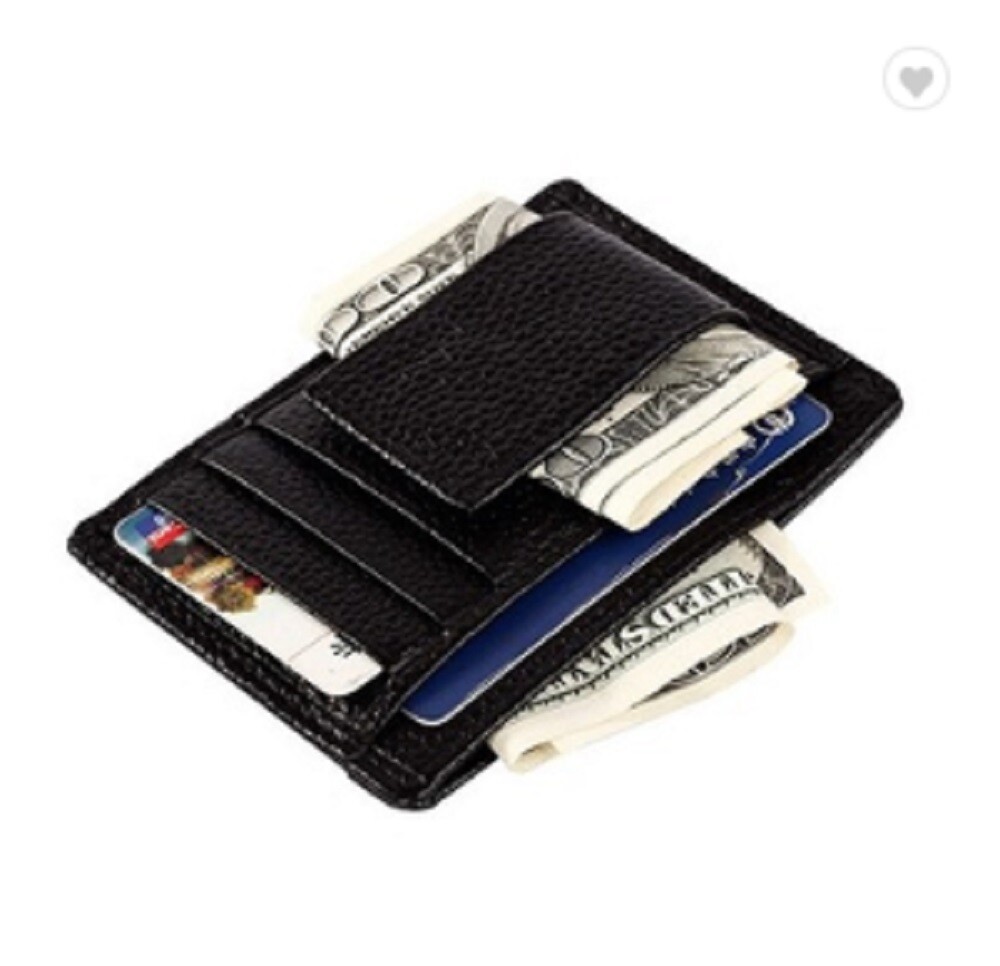 Slim Minimalist Leather Wallet - RFID Blocking, Front Pocket Credit Card Holder