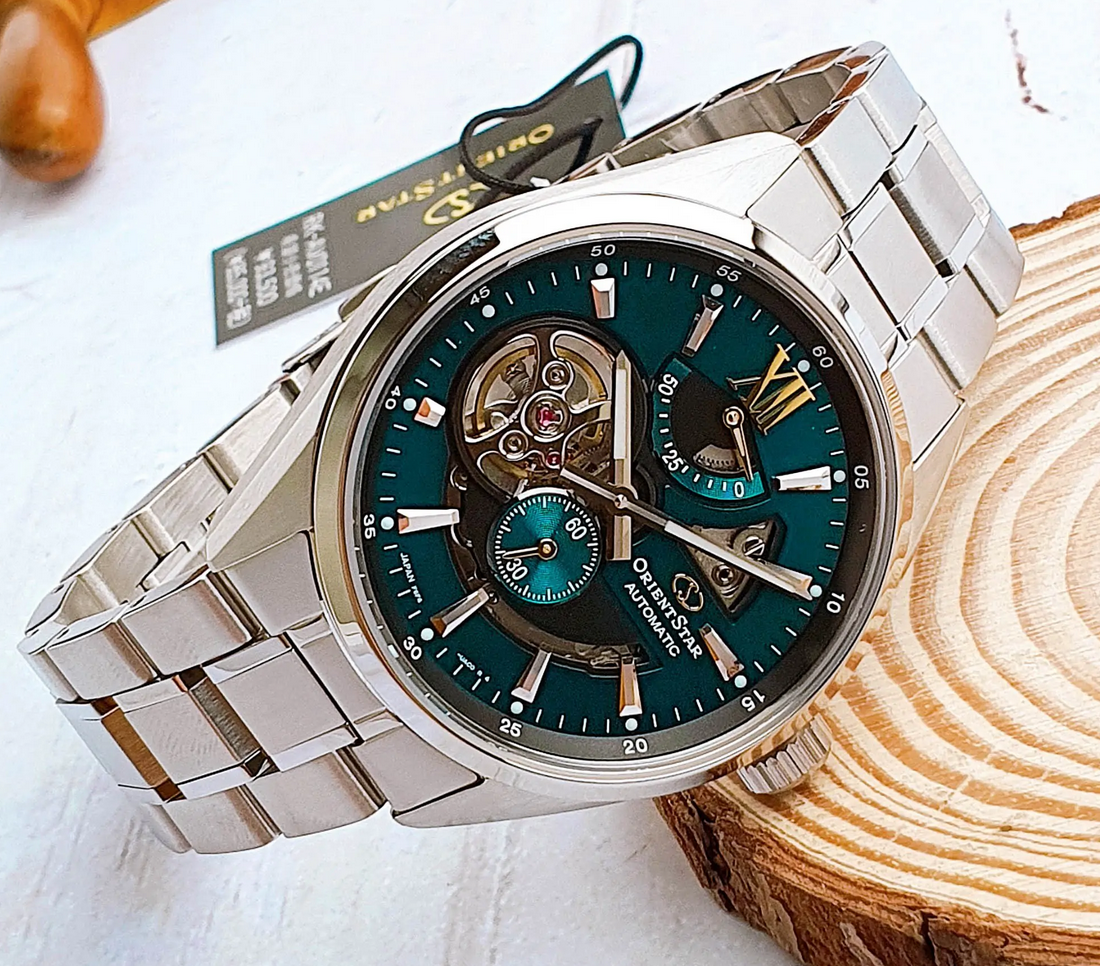 Pre-owned Orient Star Automatic Emerald Green Dial Men's Watch Rk-av0114e Power Reserve