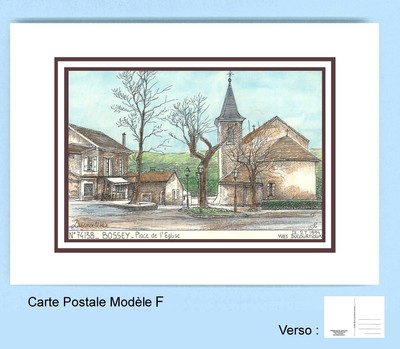 CP F 74138 CARTE POSTALE DESSIN 2 filets marron 74 BOSSEY