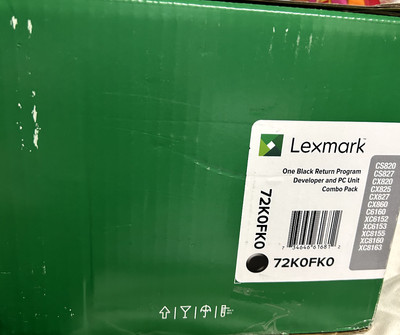 Genuine New Lexmark Black Return Program Developer & PC Unit Combo Pack 72K0FK0