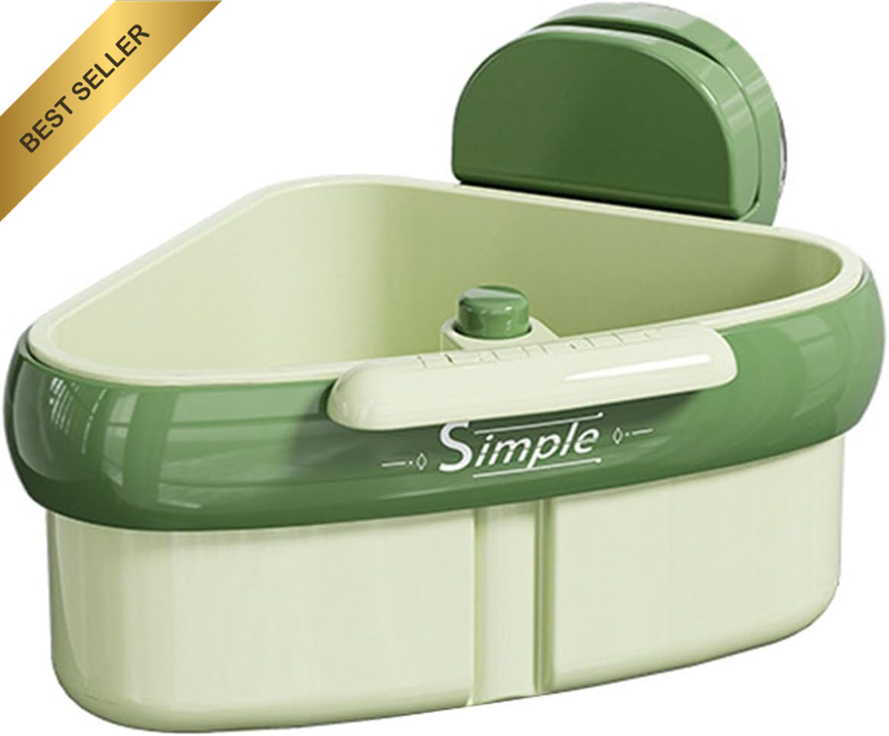 Upgraded Suction Cup Sink Corner Rack, New Press Corner Sink Strainer, Automatic