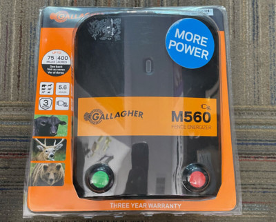 New Gallagher M560 Fence Energizer G323514 5.6 Joules - 75 miles - 400 Acres