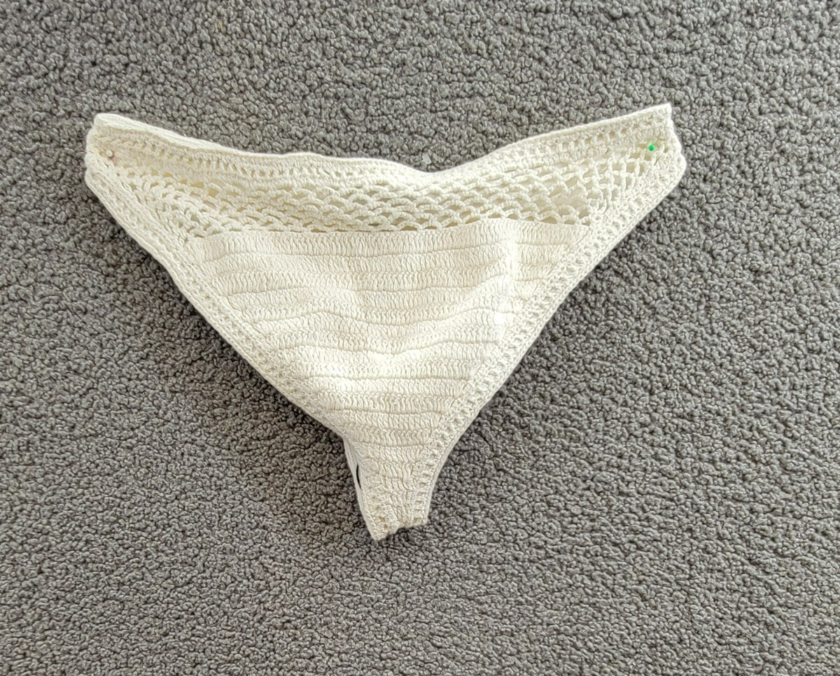 Beach Riot Kaylin Crocheted Bikini Bottoms Women's M White Elastic Waist Pull On - Picture 13 of 17