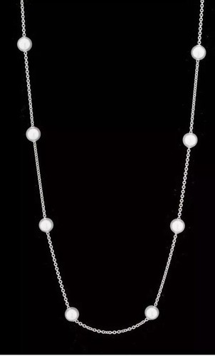 Mikimoto Pearls In Motion Necklace/Earrings Set White Gold Diamonds