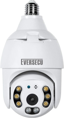 EVERSECU 2K 4.0MP Light Bulb Outdoor Wireless Motion Auto Tracking 2 Way Audi...