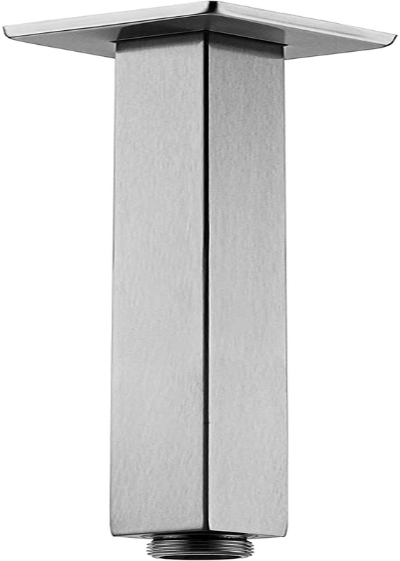 12 Inch Ceiling Mount Shower Arm and Flange Square Brushed N