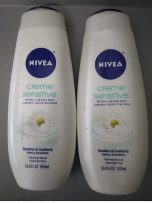 2 Pack Nivea Moisturizing Body Wash Creme  Sensitive Skin 16.9 Fl. Oz.