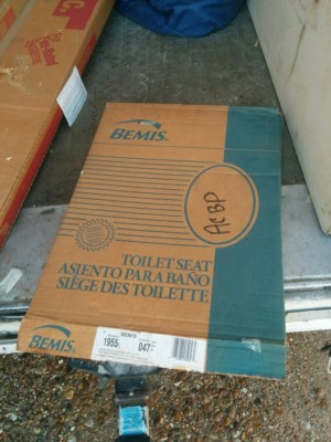 Bemis 1955C 47 Elongated Open Front Toilet Seat Brand New  Black One Seat