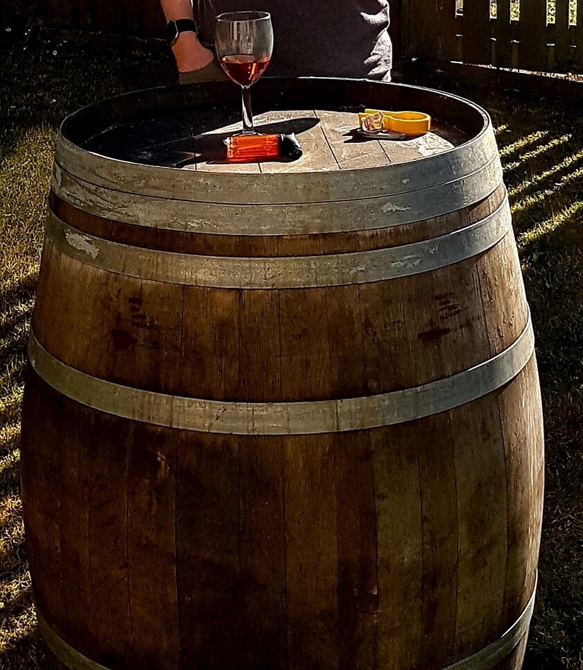 Wine barrel for sale. Weathered and warped. Delivery possible. in