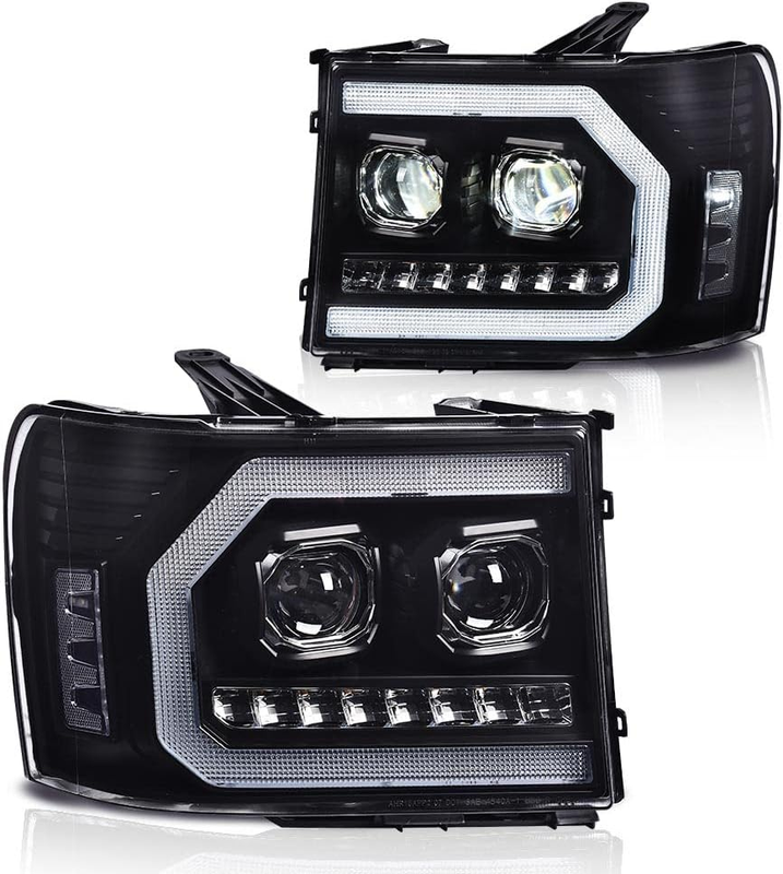 LED Headlights Left Right Side for GMC Sierra 1500 2007-13 2500HD 3500HD 2007-14