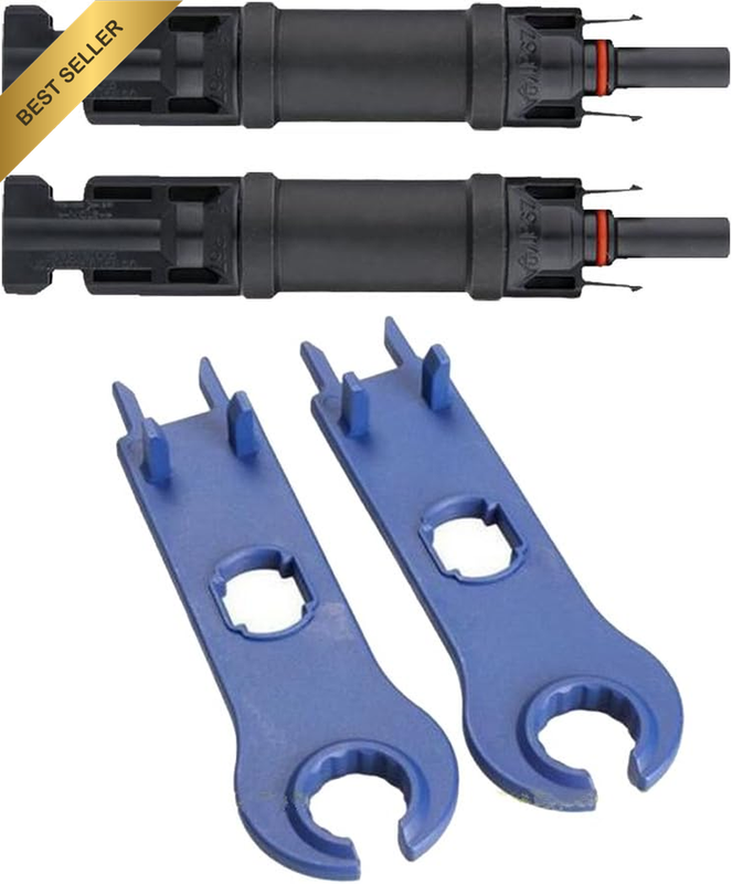 Set of 2 Inline Built-In Diode Connector 15 Amp Male to Female for Solar Panel C