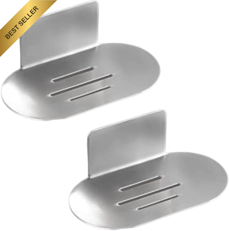 2 Piece Adhesive Soap Dish, Bath Soap Dish for Shower, 304 Stainless Steel Wall