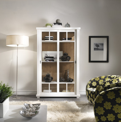VETRINA CRISTALLIERA CREDENZA BIANCO/BIANCA LIBRERIA SOGGIORNO