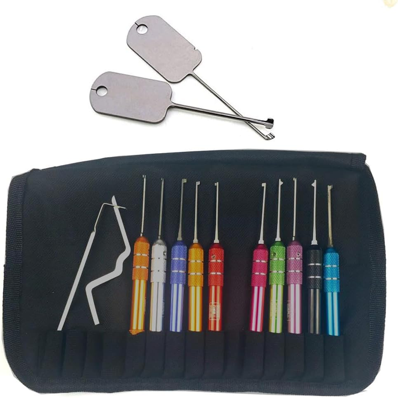 Honest 10-Teiliges Dietrich-Set Mit 2 Tragbaren Kaba-Lock-Schnellöffnungswerkzeugen, Kaba-Türschloss, Doppelendiges Dietrich-Set Für Schlosser
