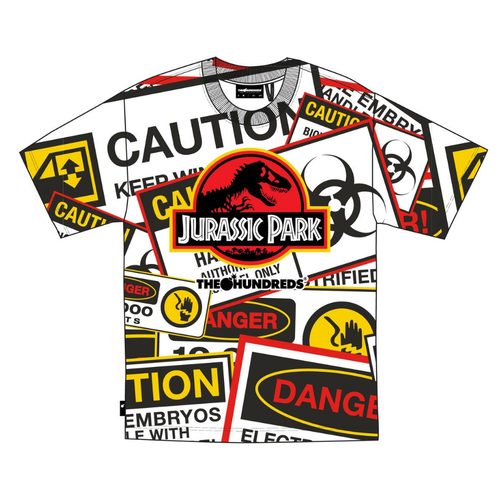 Футболка с короткими рукавами The Hundreds x Jurassic Park (белая) Футболка с рисунком