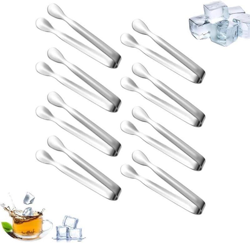 8Pcs Mini Small Tiny Tongs,4.25Inch Stainless Steel Small Tongs for Serving Food