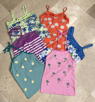 Lot of 6 Justice Girls Summer Tops Halters Tanks - Size 12