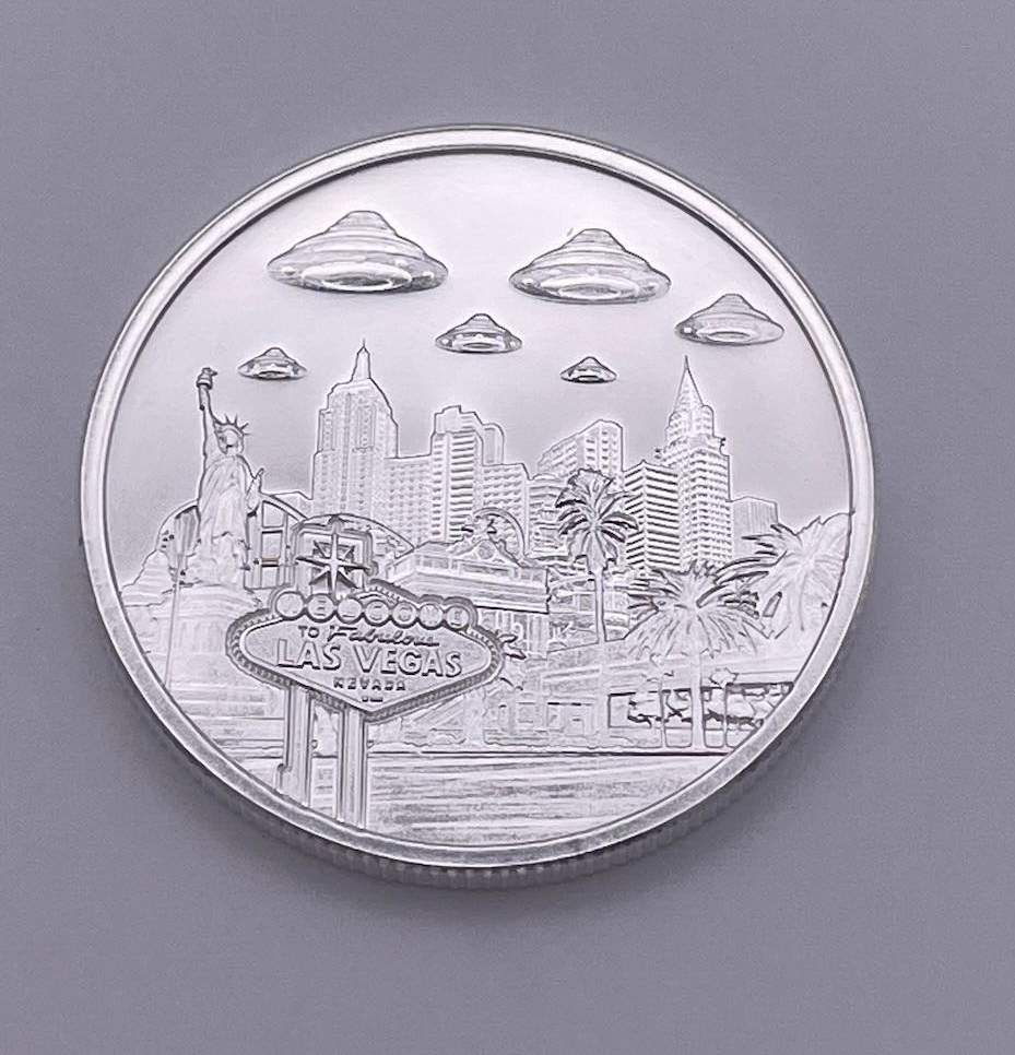 UFO銀貨　verラスベガス　1オンス 2023 1 oz Proof Mesa Grande Alien Abduction Silver Coin l JM