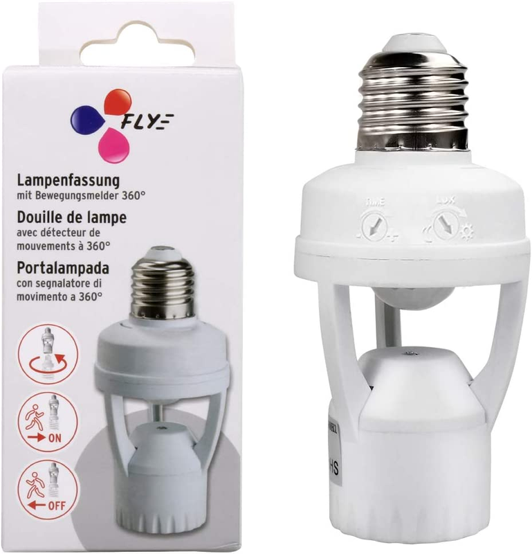 Motion Sensor Light Socket Pir Motion Detector Screw Bulb Adapter Auto E26/E27