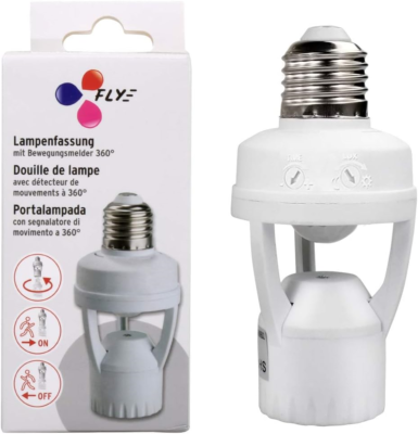 Toplimit Motion Sensor Light Socket,PIR Motion Detector Screw Bulb Adapter,Auto