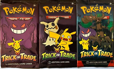 3 Sealed Trick or Trade Booster Packs from 2022, 2023 & 2024 - Gengar