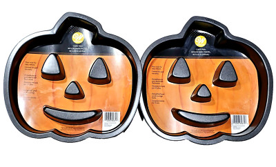 2 Pack Wilton Pumpkin Jack O'lantern Cake Pan Halloween Baking Supplies Nonstick
