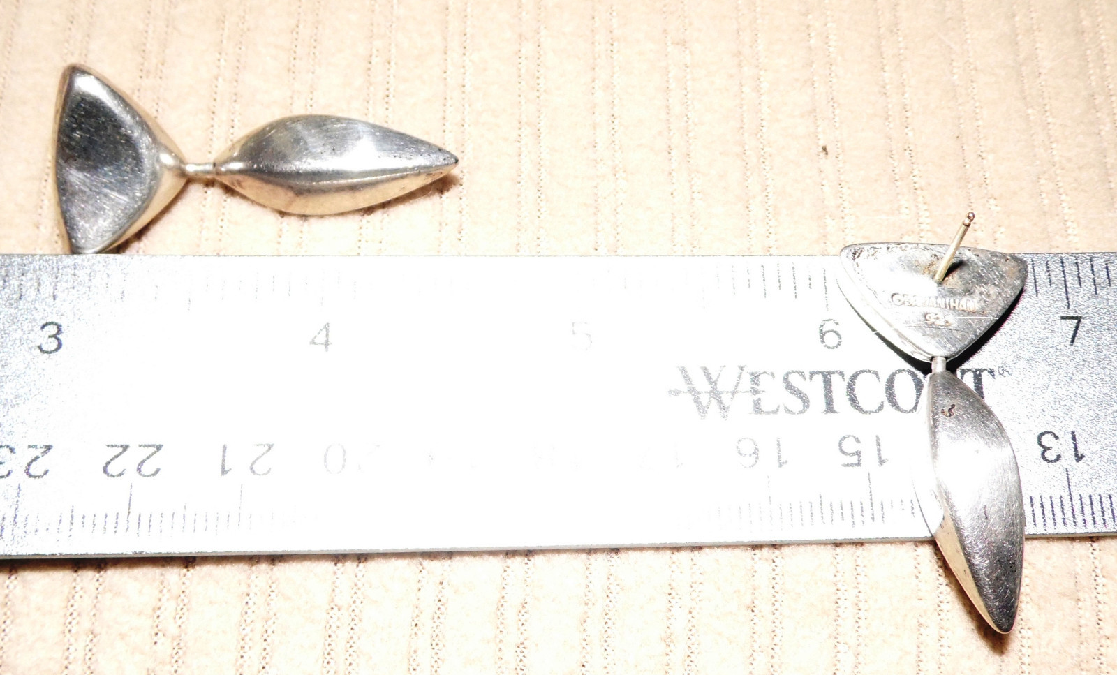 Mikal Jon Bayanihan Sterling Modernist Dangle Earrings 1.5