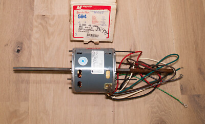 Magnetek 594 PSC Motor 1/2 1/3 1/4 HP 1075 RPM 115V 3 Spd RUSTY Shaft