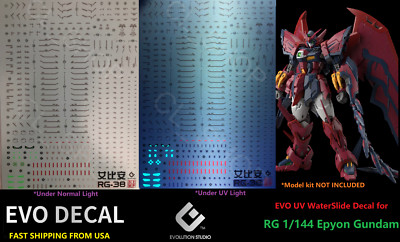 EVO UV Reflective WaterSlide Decal - For RG 1/144 Epyon Gundam - USA Seller
