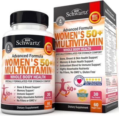 Daily Multivitamin for Women 50 & Over   Memory Support 60 Count (Pack of 1) 