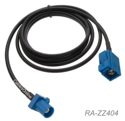 4ft Fakra Z Male to Fakra Z Female Water-Blue Color 50Ω Extension RG174 Cable