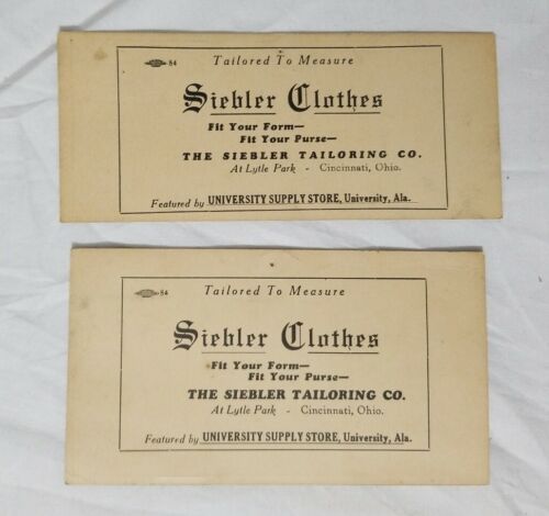 Siebler Clothes Tailoring Co Ink Blotter Business Card Sign 