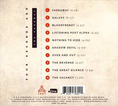 FOUR SECONDS AGO - THE VACANCY [9/28] NEW CD