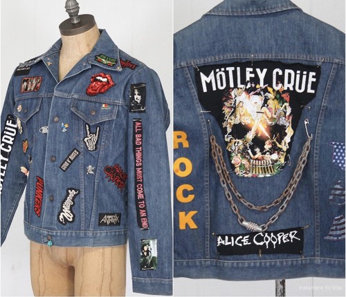 Vintage 1980's Rolling Stones Hand Painted Cotton Denim