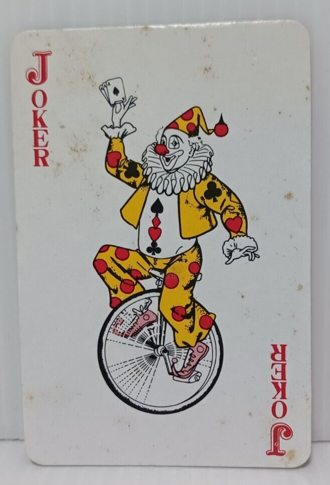 Playing Cards Joker Clown riding a bicycle | eBay