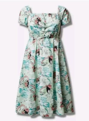 NWT Torrid Spirited Away Studio Ghibli Grommet Skater Dress Plus Sz 6x 30/32 