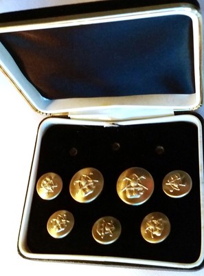 Vintage Replacement Golf Bear Jacket Crest Brass Tone Buttons Partial Set