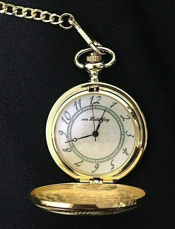 Von Hattenlery Gold Tone Pocket Watch 14