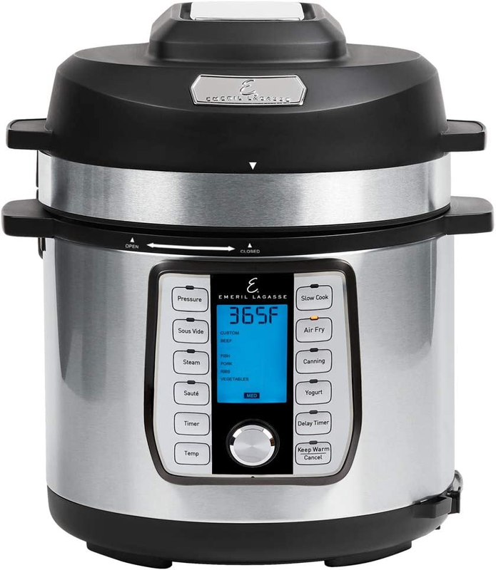 Pressure Air Fryer, 8 Qt with 5 Pc Accessory Pack, Silver